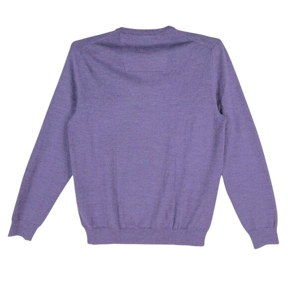 Calvin Klein Men Purple V-Neck Merino Wool Sweater Size M Lightweight Knit NWOT - Picture 2 of 9